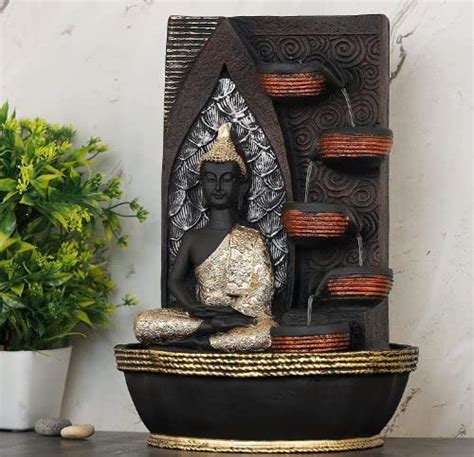 SB Poly Resin Table Top Indoor Outdoor Water Fountain with Led Lights ...
