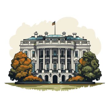 Whitehouse Clipart The White House Is Shown In A Cartoon Vector ...