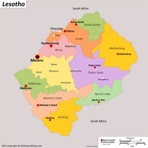 Mapa De Lesotho, áfrica