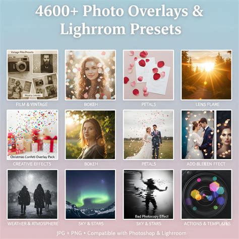 Mega Bundle 4600+ Photo Overlays and Lightroom Presets | Cinematic ...