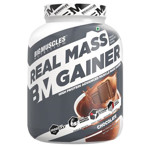 Buy Bigmuscles tion Real Mass Gainer [3Kg, Rich Chocolate] | Lean Whey ...