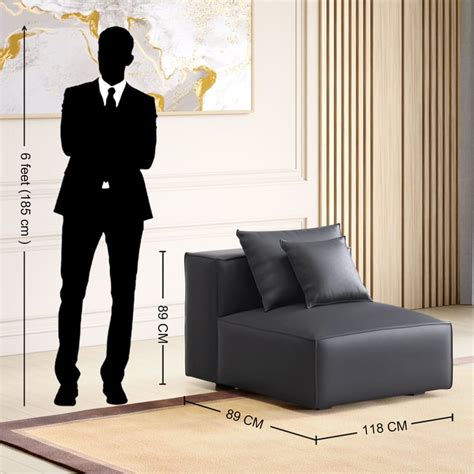 Buy Mills Half Leather 1-Seater Armless Sofa from Home Centre at just ...