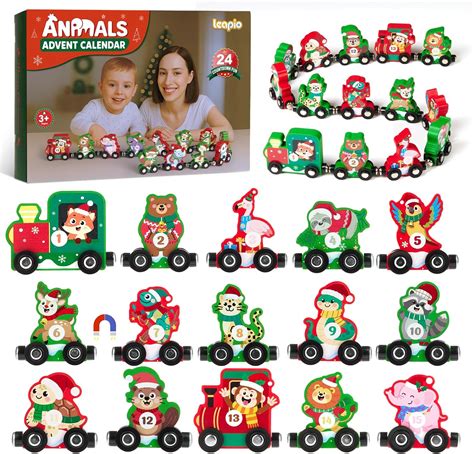 Amazon.com: Leapio Train Advent Calendar 2025, 24PCS Wooden Animals ...