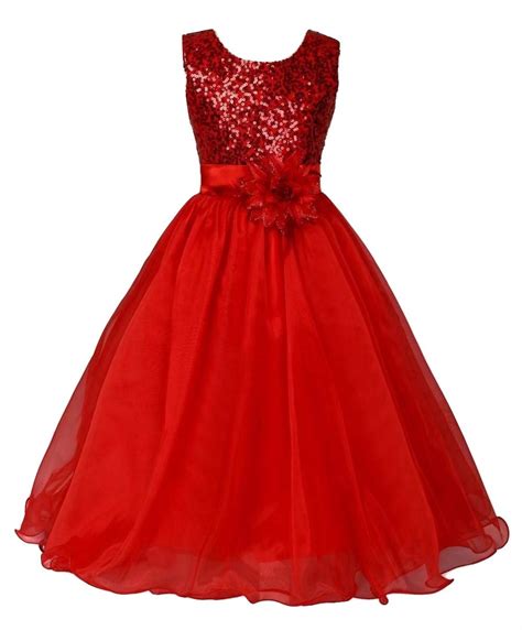 PINK WINGS Girls Gown,Dress,Full Length Dress (12-18 Months, RED ...