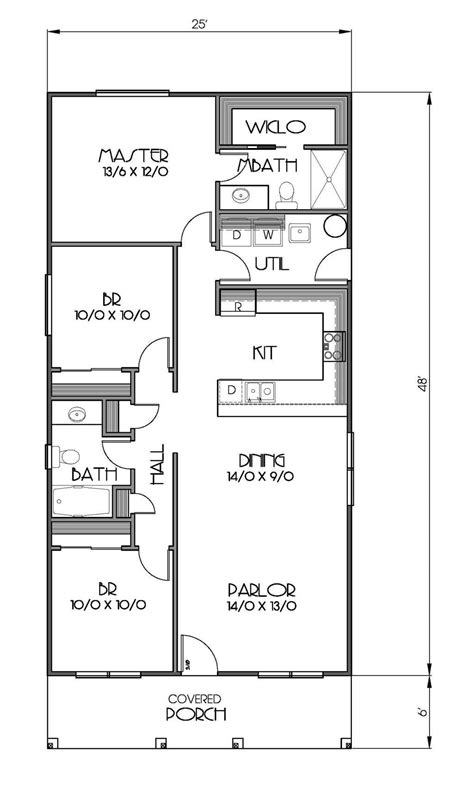 Cottage Style House Plan - 3 Beds 2 Baths 1200 Sq/Ft Plan #423-49 ...