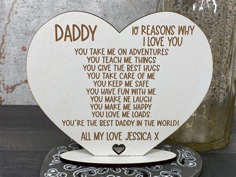 10 Reasons Why I Love You Dad Daddy Heart Stand Plaque | Etsy UK