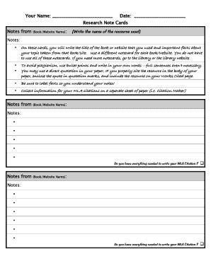 18 Printable Note Cards Forms and Templates - Fillable Samples in PDF ...