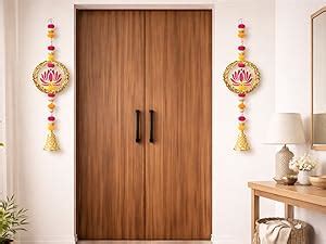 Divyakosh MDF Wood Lotus Hanging 10 Pcs ;16 INCH | Temple Decorative ...