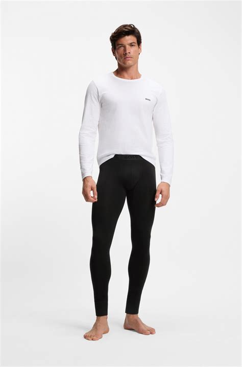 BOSS - Thermal long johns with logo waistband - Black