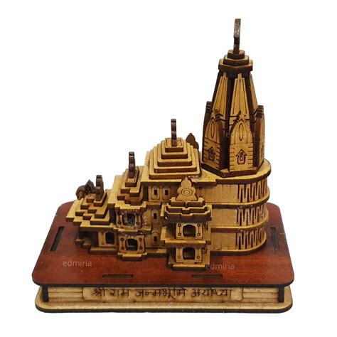 EDMIRIA Shri Ram mandir Ayodhya 3D Wood Temple for Gift, Hand Crafted ...