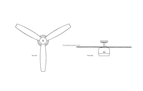 Hunter Ceiling Fan, AutoCAD Block - Free Cad Floor Plans