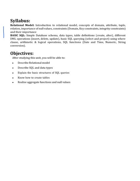DBMS (R20) UNIT - 2 - Syllabus: Relational Model: Introduction to ...