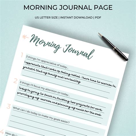 Morning Journal Template