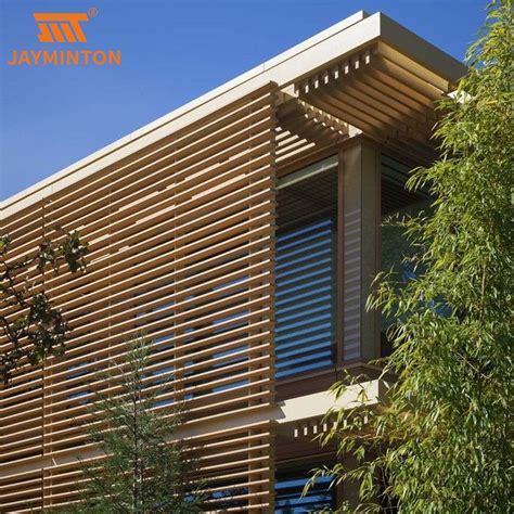 Look Wood Grain Aluminum Built-up Square Tube Batten Cladding for ...