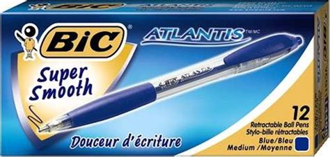 BIC Atlantis Retractable Ball Pen, Medium Point (1.0 mm), Blue, 12 Pens ...