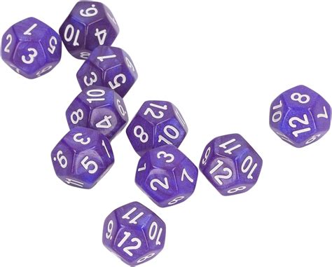 12-Sided Dice, Polyhedral Dice Clear Numbers 40 Pieces Waterproof ...