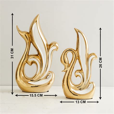 Buy Stellar Fantasy N Celestial - Gold Porcelain Swan Figurine - Set Of ...