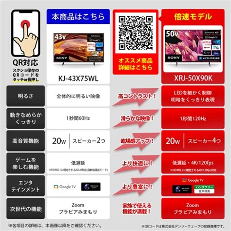 SONY（ソニー） 43V型 BS/CS 4Kチューナー内蔵液晶テレビ BRAVIA（ブラビア）X75WLシリーズ｜KJ-43X75WL ...
