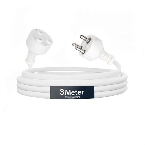Buy Electronic Spices Male-Female Extension Wall Cord Cable | 3-Pin PVC ...