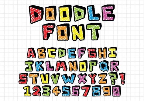 Doodle Font Alphabets Poster For Kids Alphabest Posters Number Posters ...