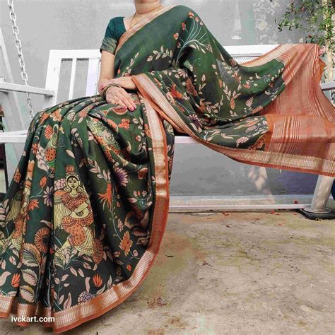 Kalamkari Silk Saree | ivckart.com