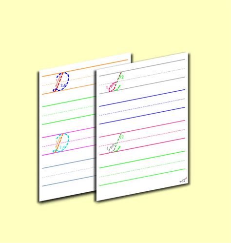 Cursive D Worksheet - Capital Cursive D, Lowercase Cursive D - Etsy
