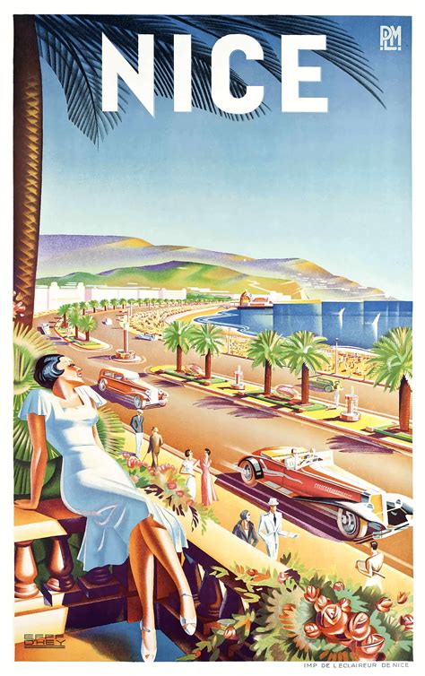 1935 Nice France Travel Poster | Travel posters, Travel posters art ...