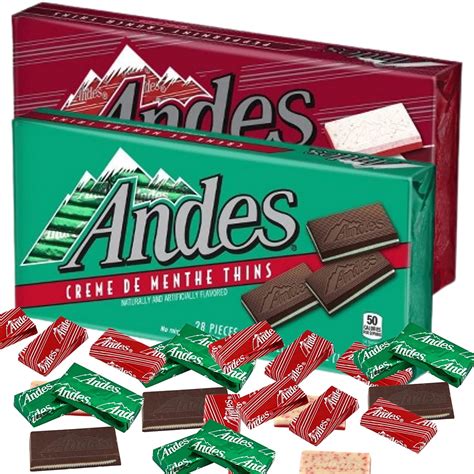Andes Mint and Peppermint Crunch Thins Chocolate Pack, Holiday Candy ...