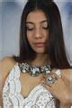Celine Crystal Cluster Collar Statement Necklace