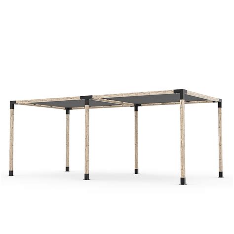 Toja Grid Black Pergola Hardware kit 10x20ft double w 2 shade sails for ...