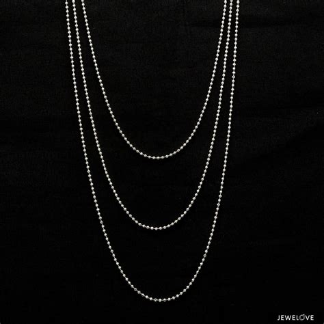 Jewelove™ Chains 3 Line Platinum Ball Chain JL PT CH 842