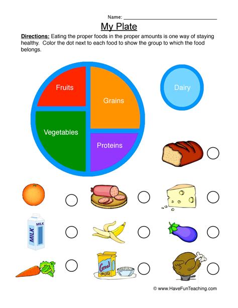 Free Printable My Plate Printable Worksheets