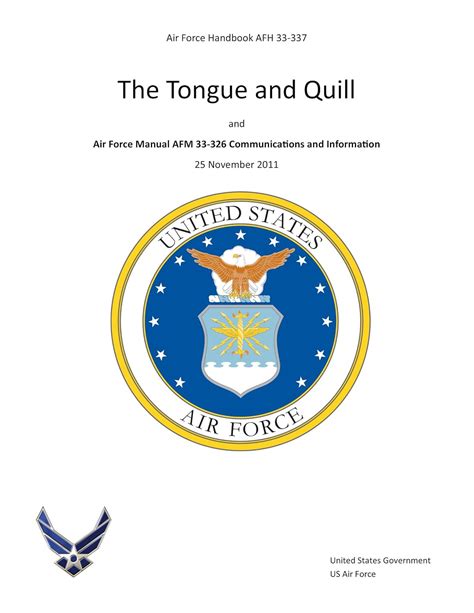 Air Force Handbook AFH 33-337 The Tongue and Quill and Air Force Manual ...