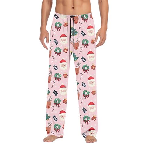 CONZONE Christmas Mens Pajamas Pants Wide Leg Pajama Pants for Men ...
