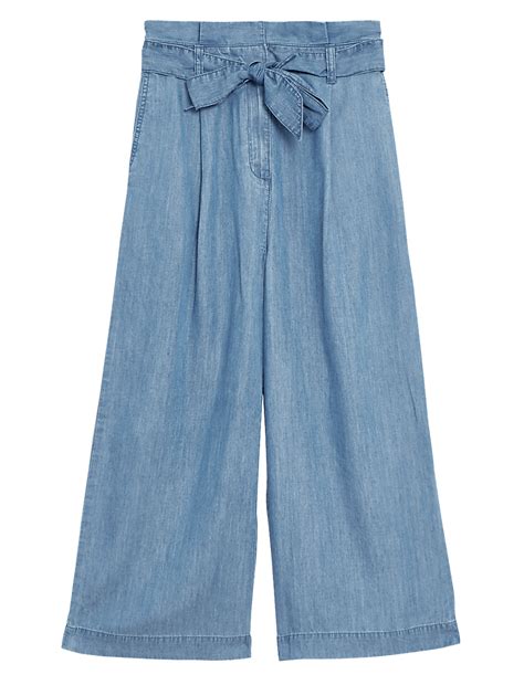 Buy Pure Lyocell Plain Regular Fit Culottes at Marks & Spencer