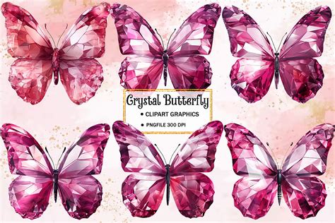 Crystal Butterfly Clipart Graphic by Ak Artwork · Creative Fabrica