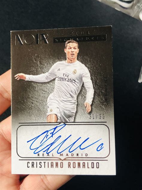 【喷子拍卖】2016-17 panini noir Cristiano Ronaldo 皇家马德里 C罗 罗纳尔多 签字 33编 卡签 大 ...