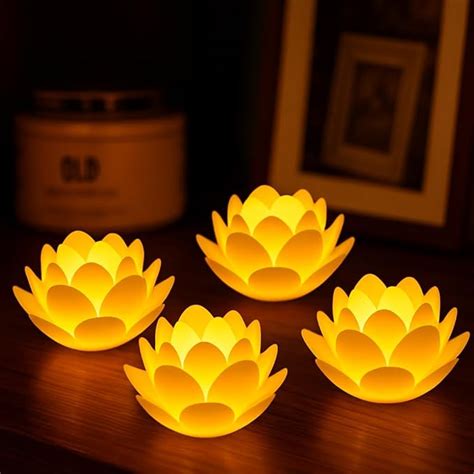 Buy Lotus LED Showpiece Lamp Pack of 4 – Decorative Home Décor ...