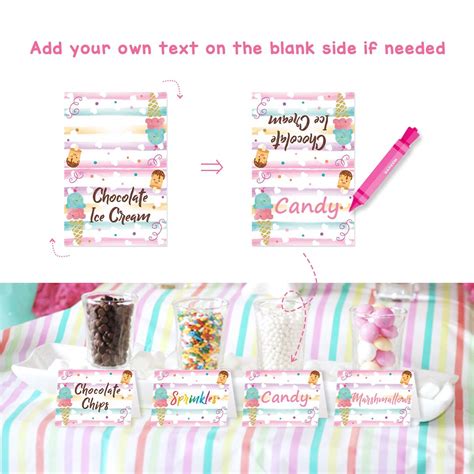 Ice Cream Bar Decorations Kit Gold Glitter Banner Ice Cream Sundae Bar ...