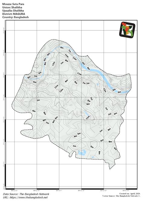 Map of Sata Para Mouza, Shalikha, Magura