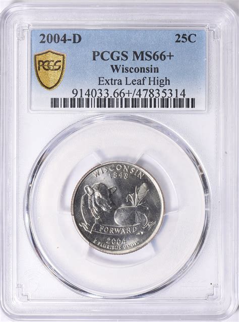 2004-D State Quarter Wisconsin Extra Leaf High PCGS MS-66+ (Item ...
