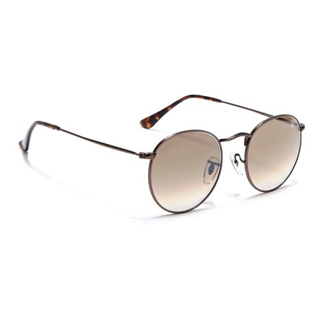 Round Sunglasses for Men & Women (Brown & Clear Lens | Brown Frame - M