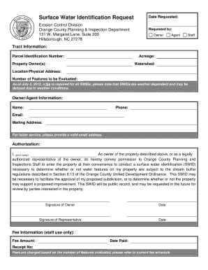 Surface Water Identification (SWID) Request Form - Orange County - Co ...