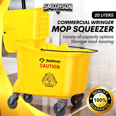Smithson Mop Squeezer 20 Liters Commercial Mop Bucket with Side Press ...