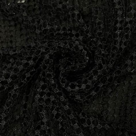 Black Colour Net Lace Fabric