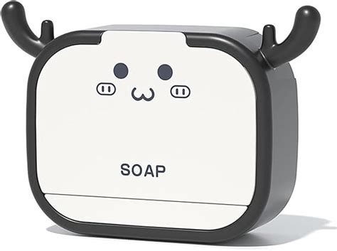 GION Antler Soap Box Flip-Top Soap Stand with Hook Wall-Mounted Drain ...