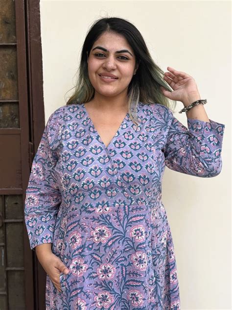 Lavanya Hand Block Printed A Line Maxi Patch Dress – Kasaa Hues