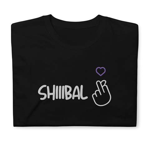 Embroidered Shibal in English Middle Finger Heart Tee, D-day, Daechwita ...