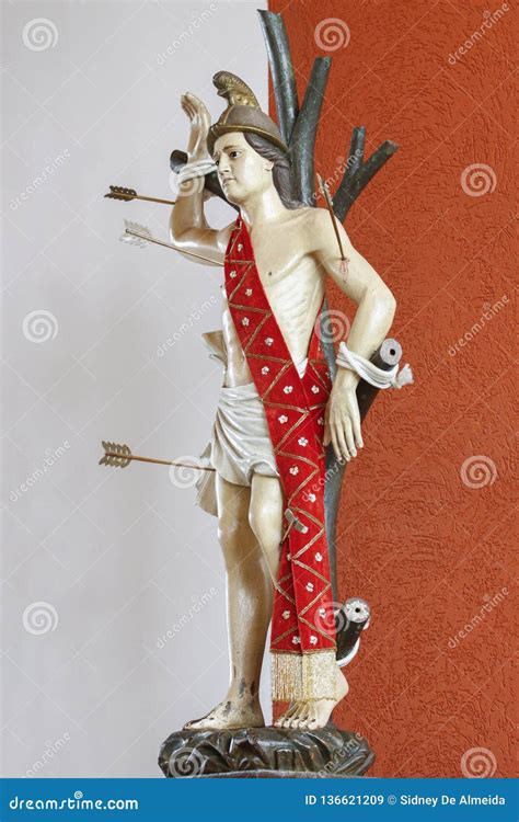 Statue of Saint Sebastian Shot with an Arrow Stock Image - Image of ...