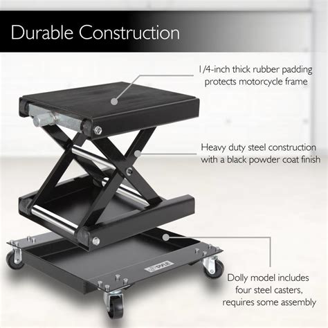 Pyle Portable Motorcycle Scissor Jack Lift with Dolly - India | Ubuy